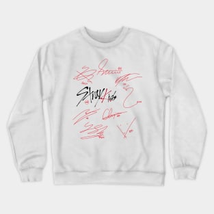 Design with the autographs of the stray kids group Crewneck Sweatshirt